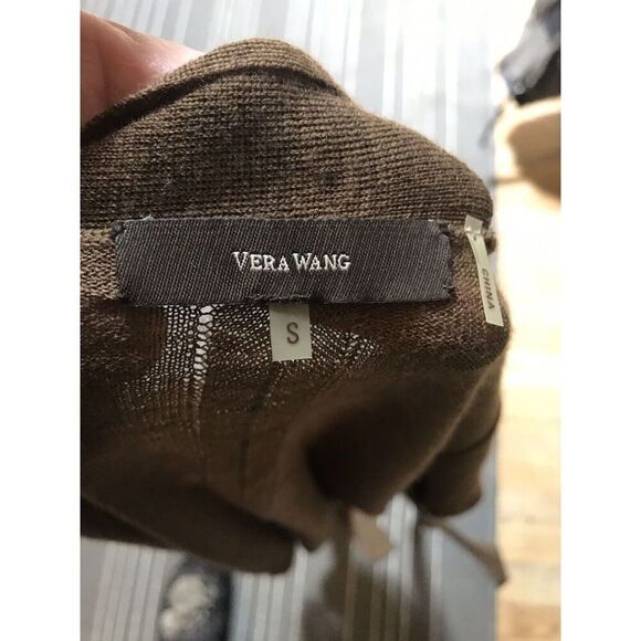 Vera Wang Designer (Original) Lightweight Wool Tie Front Cardigan Sweater Sz SM - Picture 5 of 7